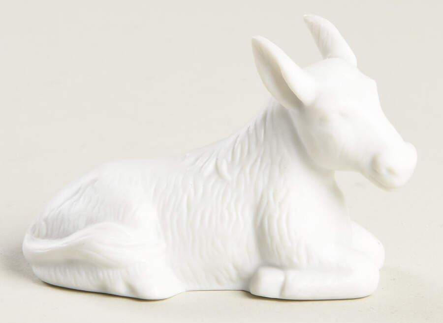 White Bisque Nativity Donkey - No Box by Enesco-1