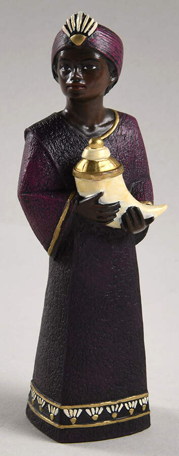 Mahogany Miracle Nativity #2 Wisman With Myrrh - No Box by Enesco-1