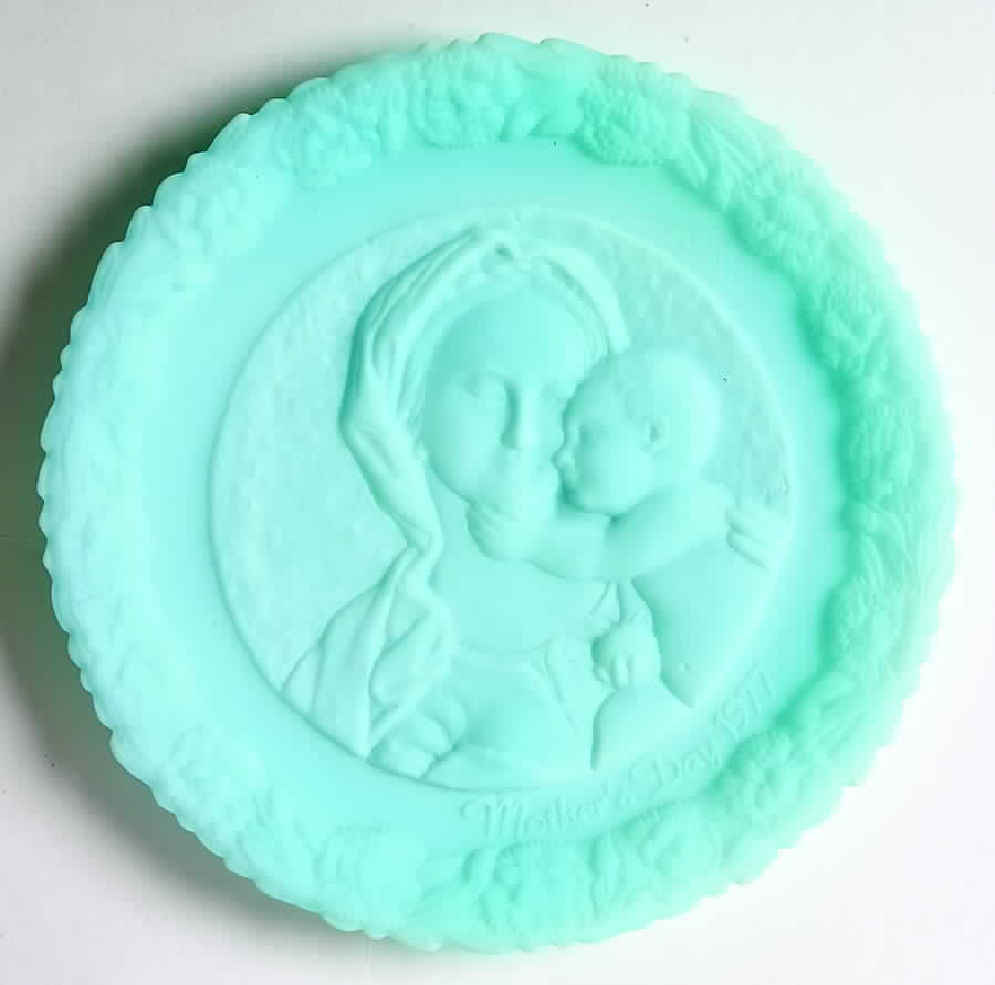 Mother'S Day-Blue Satin Madonna & Child With Pomegranate - No Box by Fenton-1