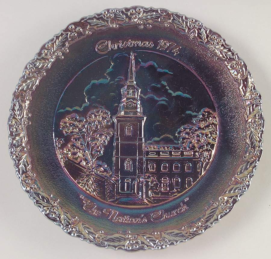 Fenton Christmas Plate-Carnival Nation's Church - Boxed by Fenton-1