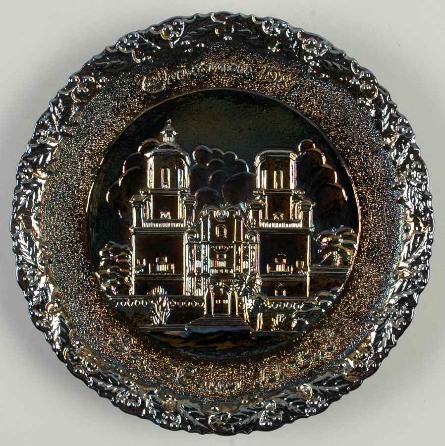 Fenton Christmas Plate-Carnival San Xavier Del Bac Mission - Boxed by Fenton-1