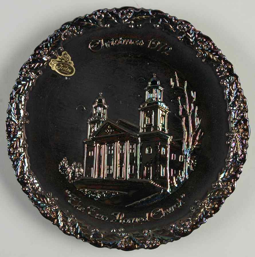 Fenton Christmas Plate-Carnival Two-Horned Church - Boxed by Fenton-1