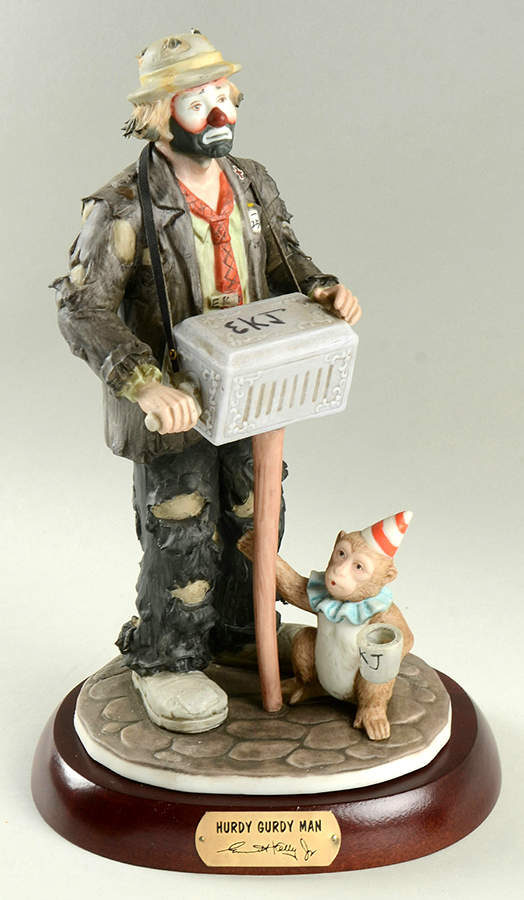 Emmett Kelly Jr-Figurine Hurdy Gurdy Man - No Box by Flambro-1