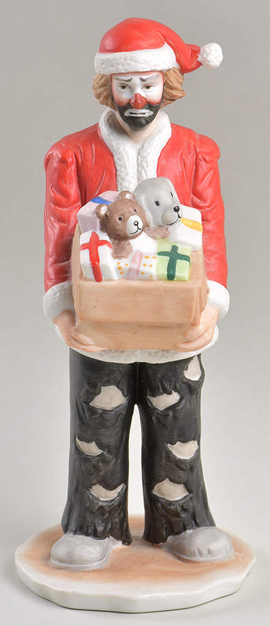 Emmett Kelly Jr-Figurine Santa Holding Presents - Boxed by Flambro-1