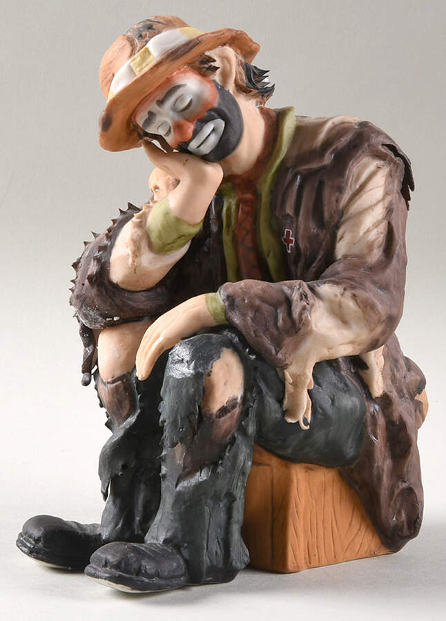 Emmett Kelly Jr-Figurine The Thinker - No Box by Flambro-1