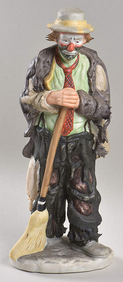 Emmett Kelly Jr-Figurine Sweeping Up - No Box75a by Flambro-1