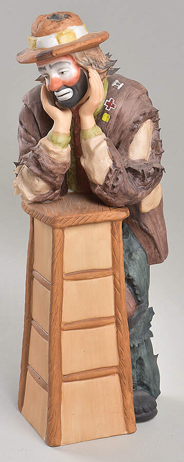 Emmett Kelly Jr-Figurine Why Me? - With Box 50a by Flambro-1