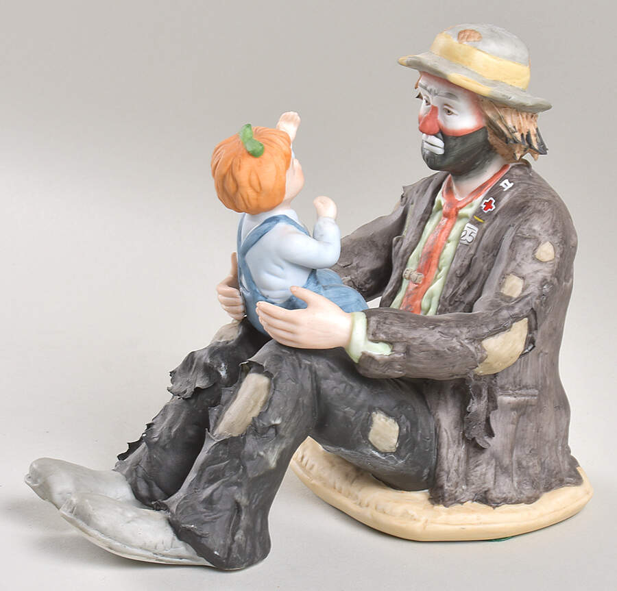 Emmett Kelly Jr-Figurine Emmetts Fan - No Box by Flambro-1