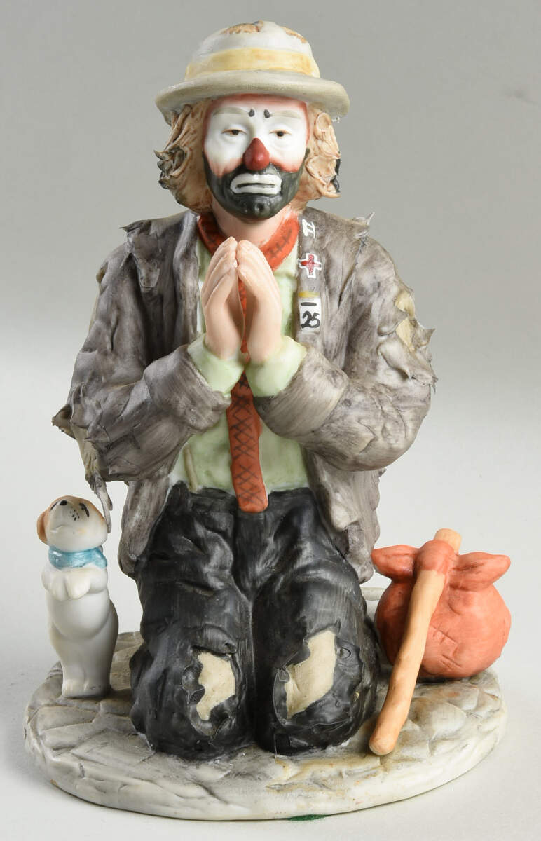 Emmett Kelly Jr-Figurine Amen-No Base - No Box by Flambro-1