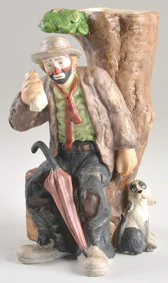 Emmett Kelly Jr-Figurine Emmett Kelly Tree Vase - Boxed by Flambro-1