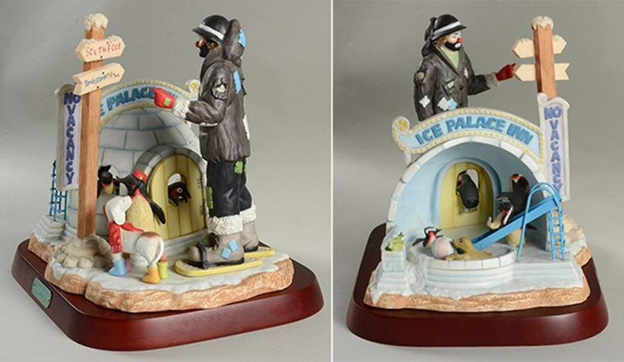 Emmett Kelly Jr-Figurine Emmett On Ice - No Box by Flambro-1