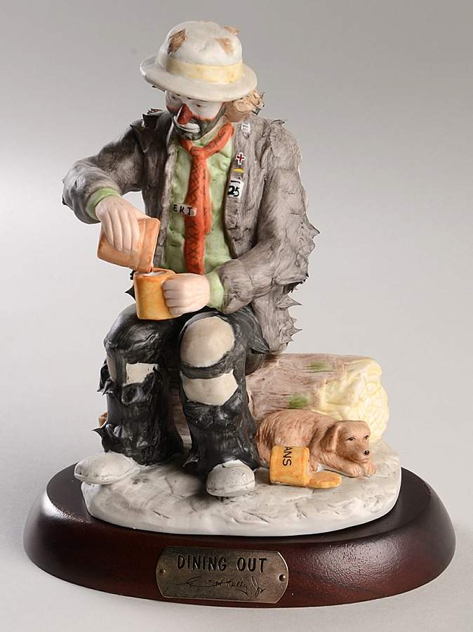Emmett Kelly Jr-Figurine Dining Out - Boxed by Flambro-1
