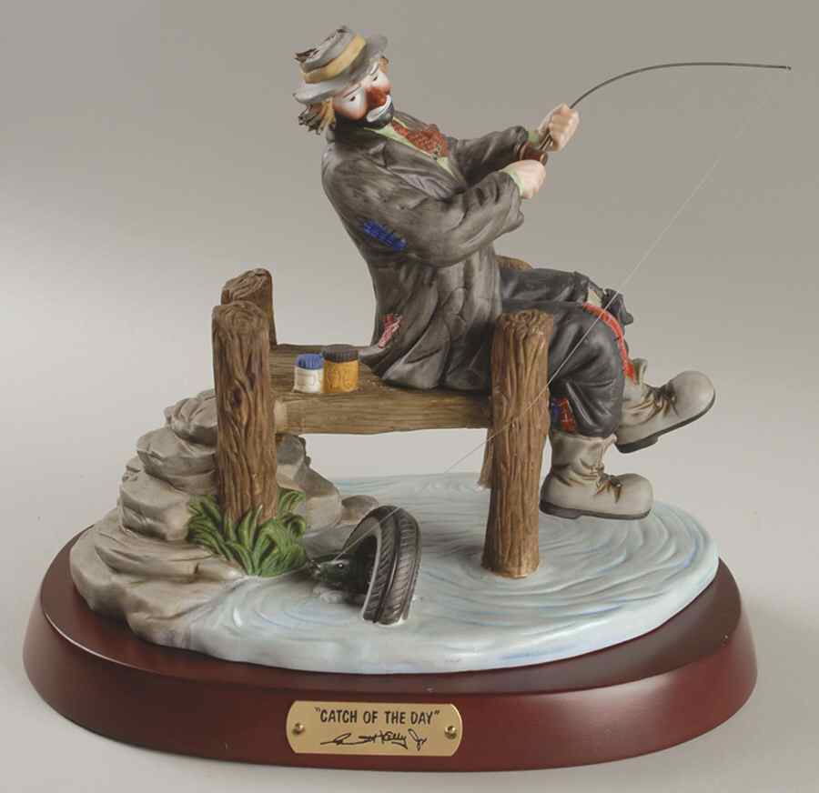 Emmett Kelly Jr-Figurine Catch Of The Day - Boxed by Flambro-1