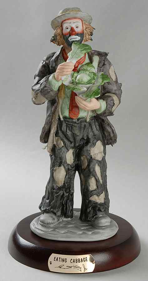 Emmett Kelly Jr-Figurine Eating Cabbage - No Box by Flambro-1