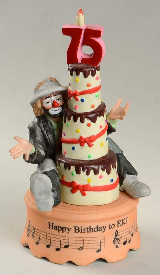 Flambro Musical Figurine 75th Birthday To Ekj - No Box by Flambro-1