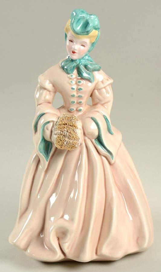 Florence Ceramics Figurine Delia-Rose, Green Trim - No Box by Florence Ceramics-1