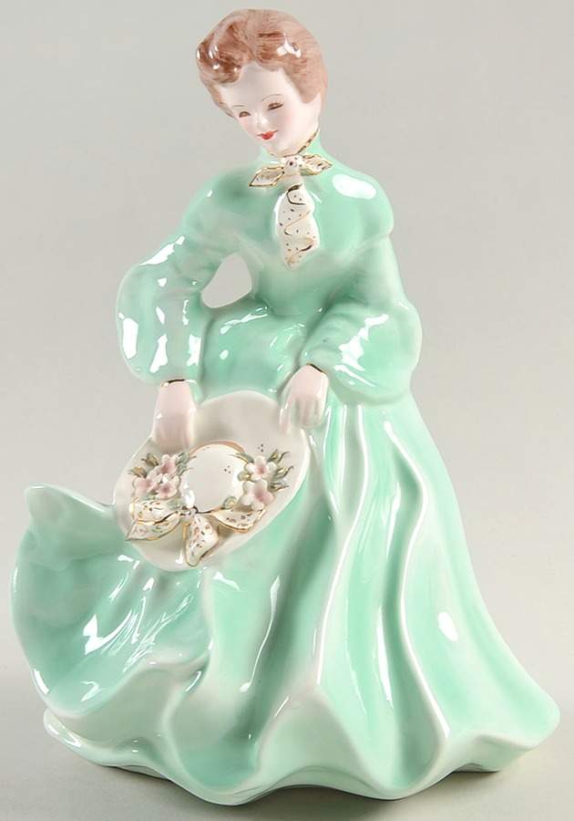 Florence Ceramics Figurine Grace-Aqua Dress - No Box by Florence Ceramics-1