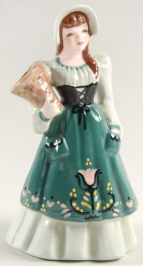 Florence Ceramics Figurine Suzette-Dark And Light Green - No Box by Florence Ceramics-1