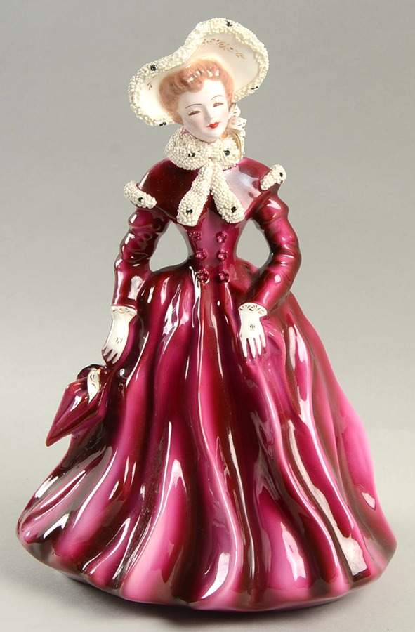 Florence Ceramics Figurine Delores-Maroon - No Box by Florence Ceramics-1