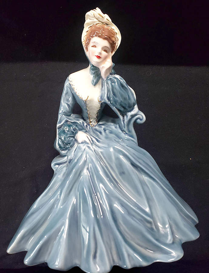 Florence Ceramics Figurine Rebecca-Blue & White - No Box by Florence Ceramics-1