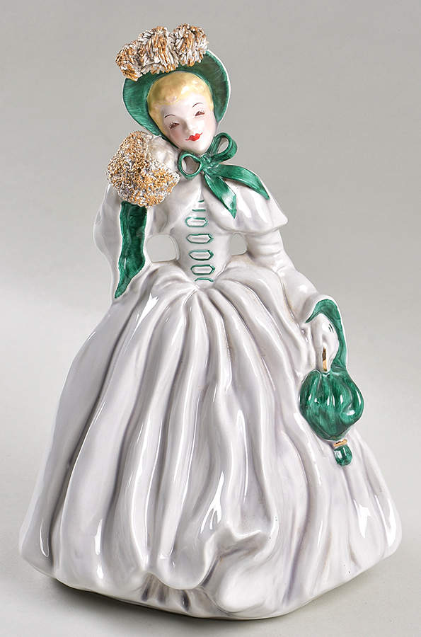 Florence Ceramics Figurine Scarlett-Gray With Green - No Box by Florence Ceramics-1