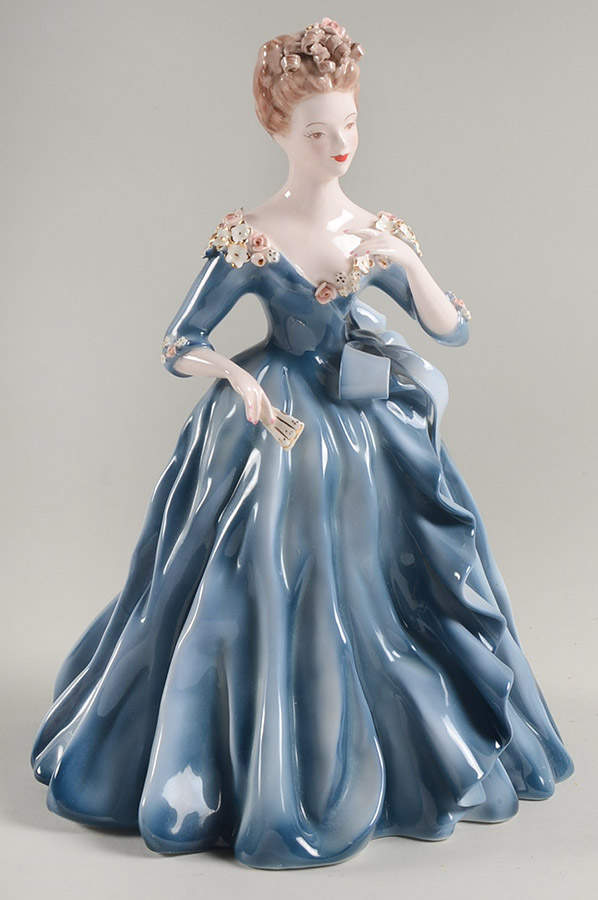 Florence Ceramics Figurine Princess-Blue Dress - No Box by Florence Ceramics-1