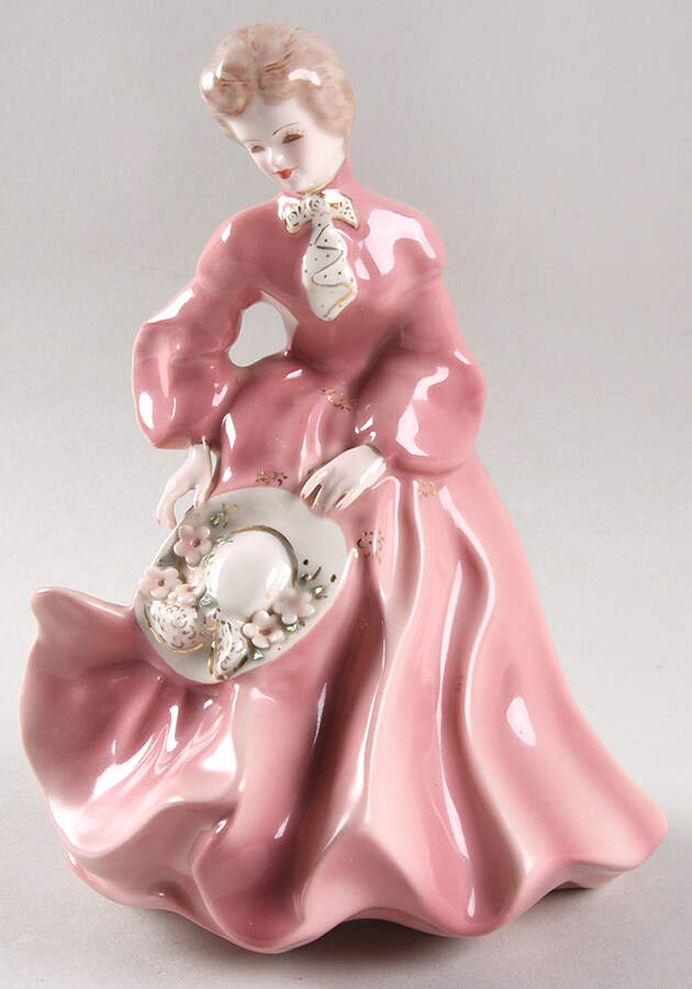 Florence Ceramics Figurine Grace-Pink Dress - No Box by Florence Ceramics-1