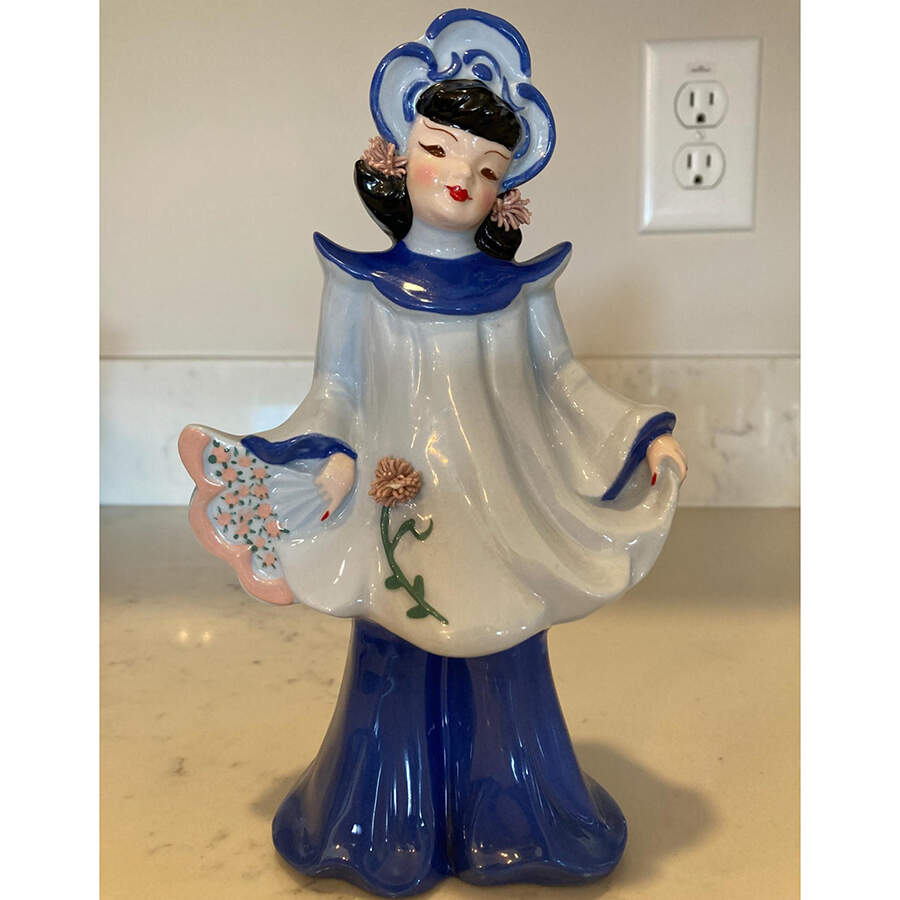 Florence Ceramics Figurine Chinese Girl-Blue - No Box by Florence Ceramics-1