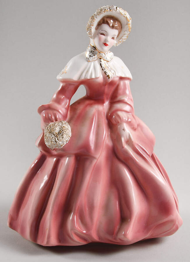 Florence Ceramics Figurine Abigail-Pink Dress-Brunette - No Box by Florence Ceramics-1