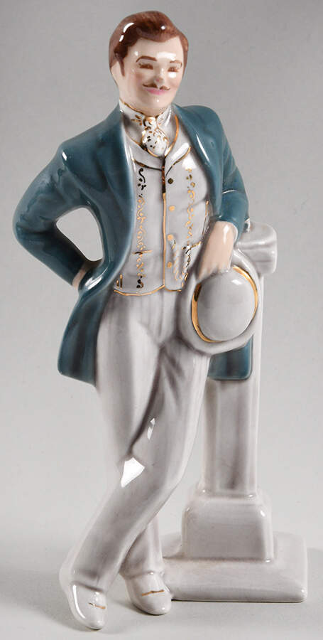 Florence Ceramics Figurine Jim-Green And White - No Box by Florence Ceramics-1