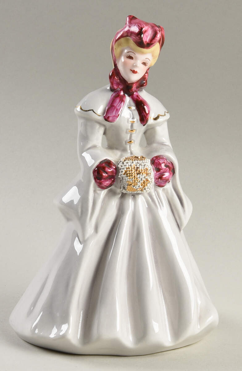 Florence Ceramics Figurine Elaine-Gray With Viloet-Blond - No Box by Florence Ceramics-1