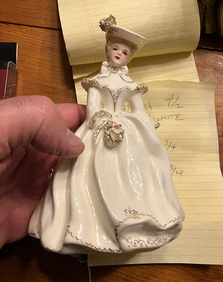 Florence Ceramics Figurine Sue-White W/22k Gold Trim - No Box by Florence Ceramics-1