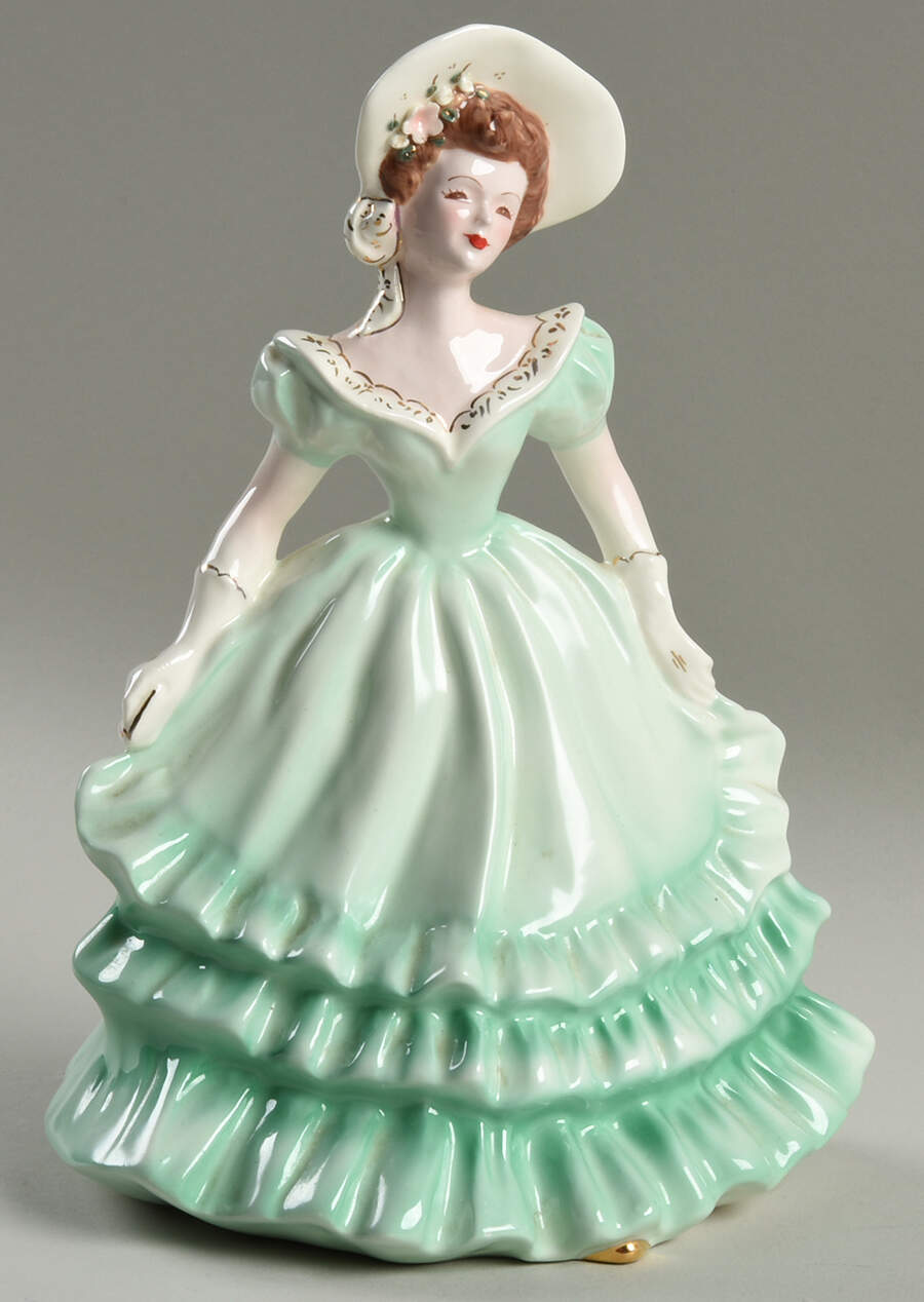Florence Ceramics Figurine Jennifer - Green Dress - No Box by Florence Ceramics-1