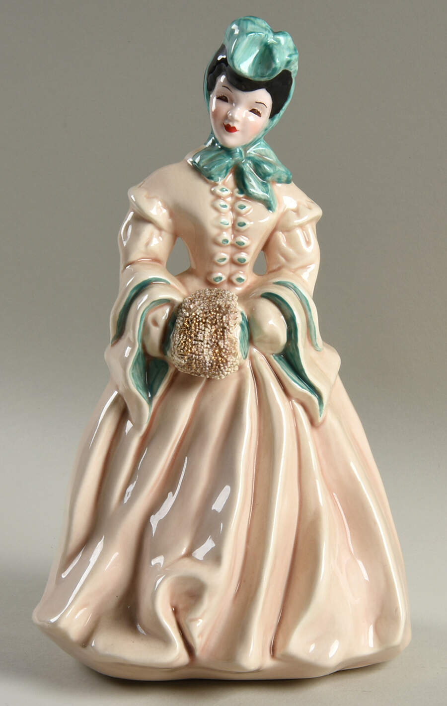 Florence Ceramics Figurine Delia-Peach & Teal Green - No Box by Florence Ceramics-1