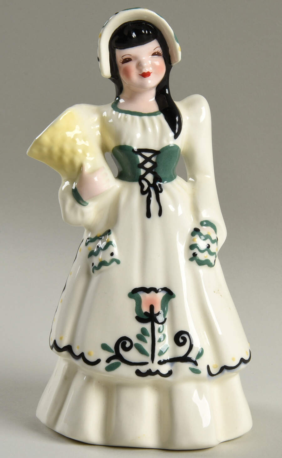 Florence Ceramics Figurine Suzette-White And Green - No Box by Florence Ceramics-1