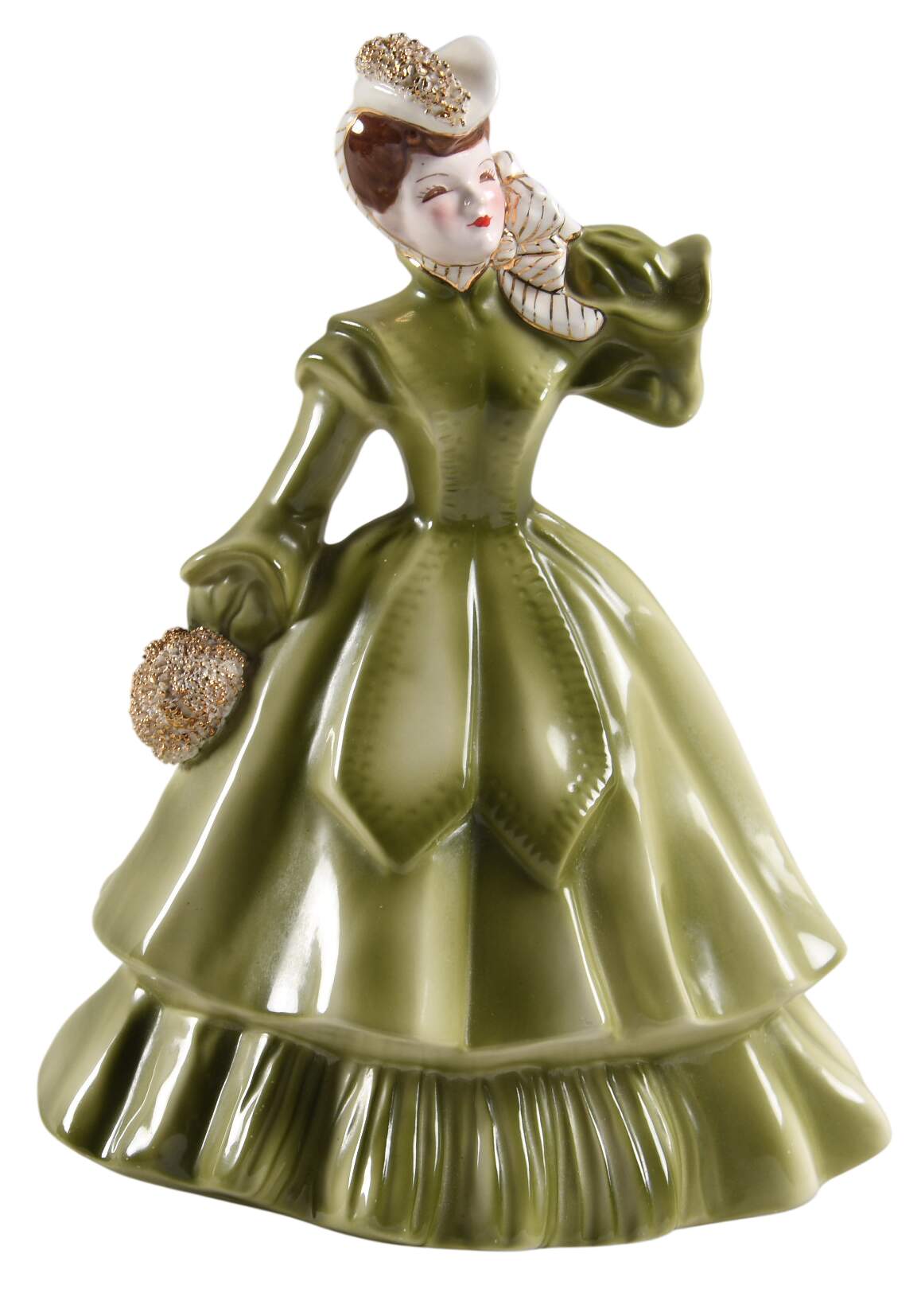 Florence Ceramics Figurine Matilda-Green Dress - No Box by Florence Ceramics-1