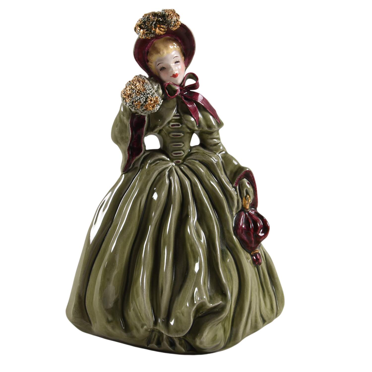 Florence Ceramics Figurine Scarlett-Green Dress - No Box by Florence Ceramics-1