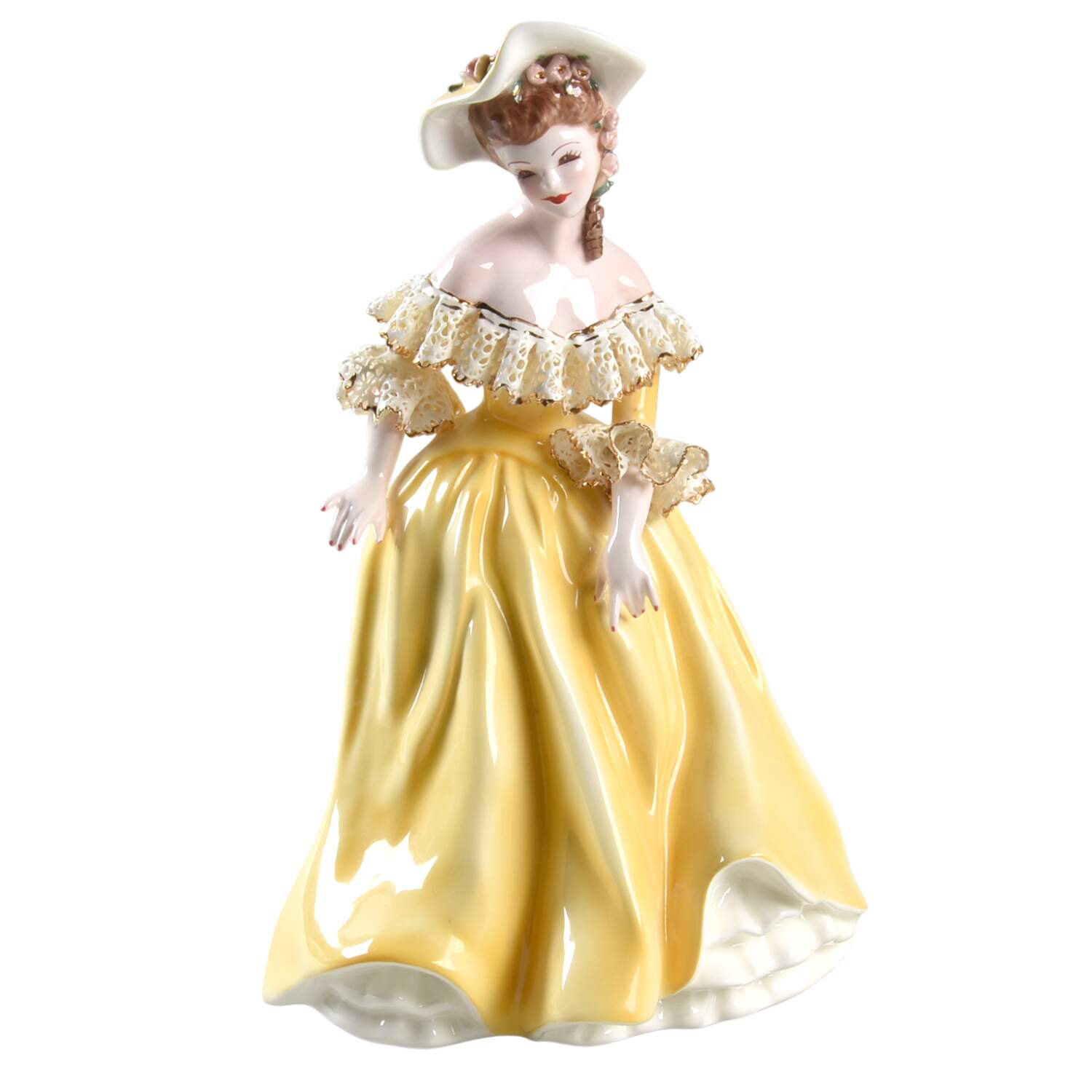 Florence Ceramics Figurine Musette-Yellow Dress - No Box by Florence Ceramics-1