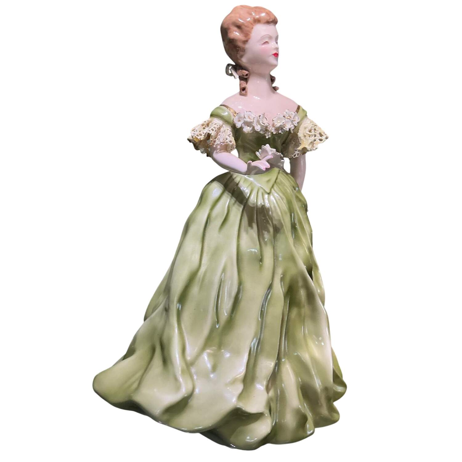 Florence Ceramics Figurine Deborah-Green Dress - No Box by Florence Ceramics-1