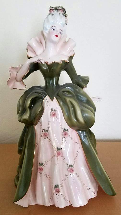 Florence Ceramics Figurine Madame Pompadour-Velvet Green - No Box Nb390 by Florence Ceramics-1
