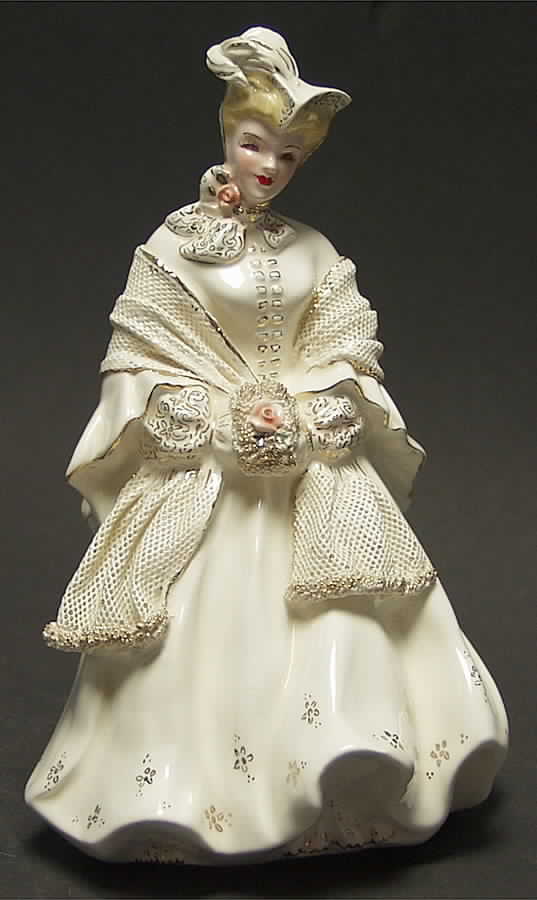 Florence Ceramics Figurine Camille-Fancy, Ivory & Gold - No Box by Florence Ceramics-1