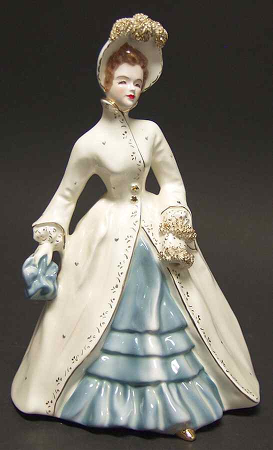 Florence Ceramics Figurine Diane-White & Blue - No Box by Florence Ceramics-1