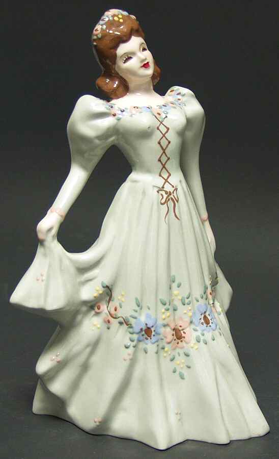 Florence Ceramics Figurine Green Dress-Planter - No Box by Florence Ceramics-1