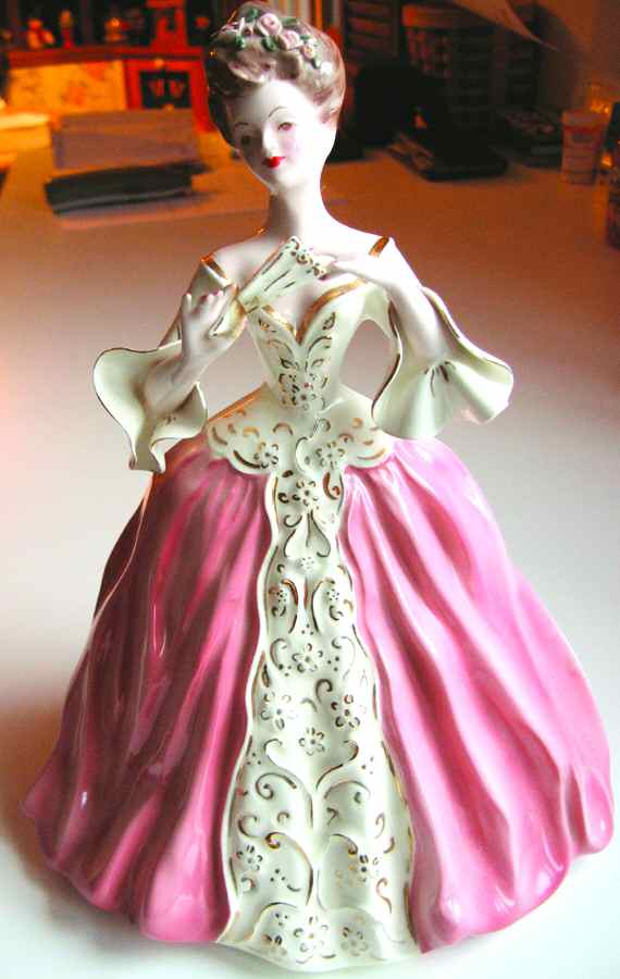 Florence Ceramics Figurine Denise-Cream & Pink - No Box by Florence Ceramics-1