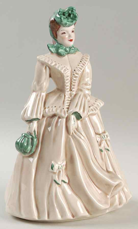 Florence Ceramics Figurine Sarah-Beige & Green - No Box by Florence Ceramics-1