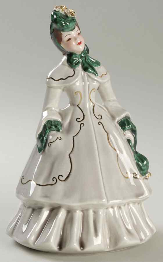 Florence Ceramics Figurine Lillian-Gray,Green Accents - No Box by Florence Ceramics-1
