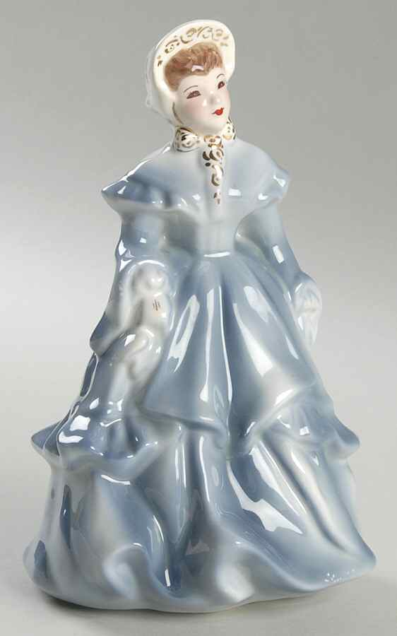 Florence Ceramics Figurine Melanie-Gray W/Gold - No Box by Florence Ceramics-1