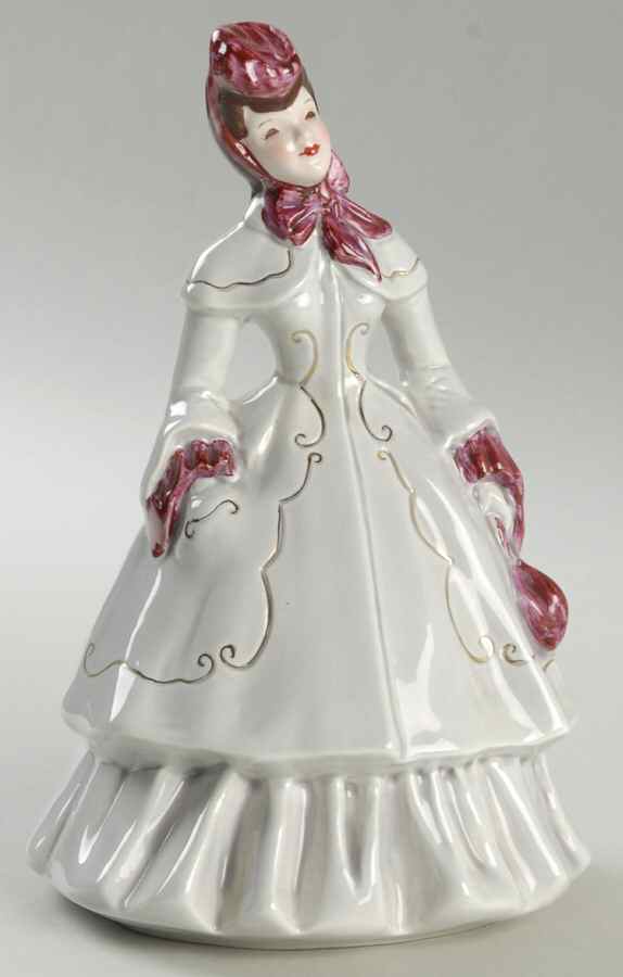 Florence Ceramics Figurine Lillian-Gray With Red - No Box by Florence Ceramics-1