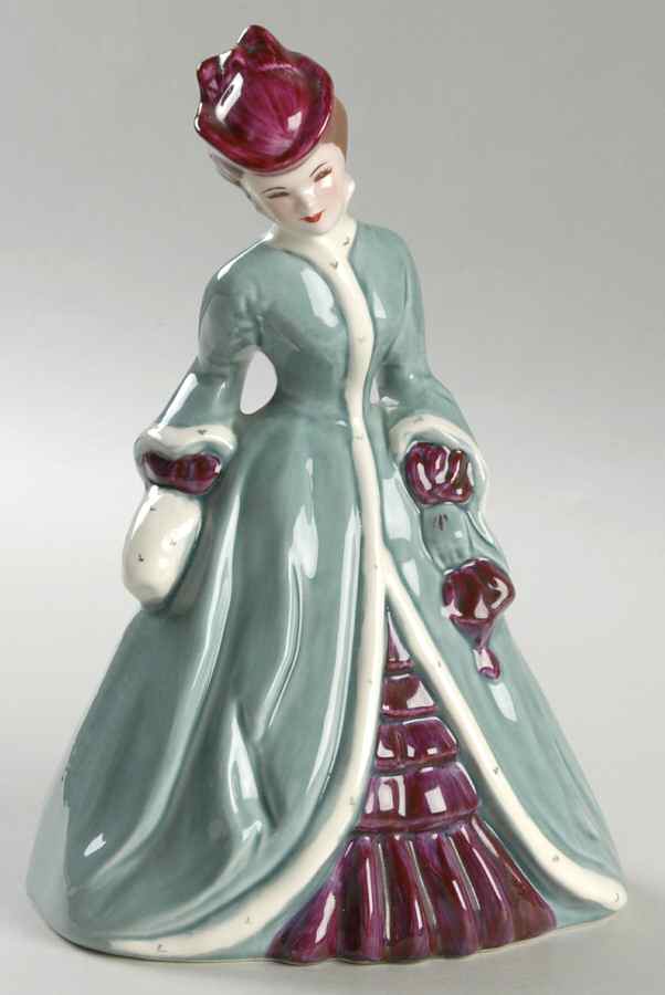 Florence Ceramics Figurine Genevieve-Aqua & Purple - No Box by Florence Ceramics-1
