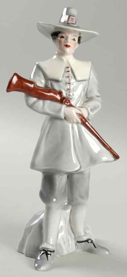 Florence Ceramics Figurine John Alden-Gray - No Box by Florence Ceramics-1